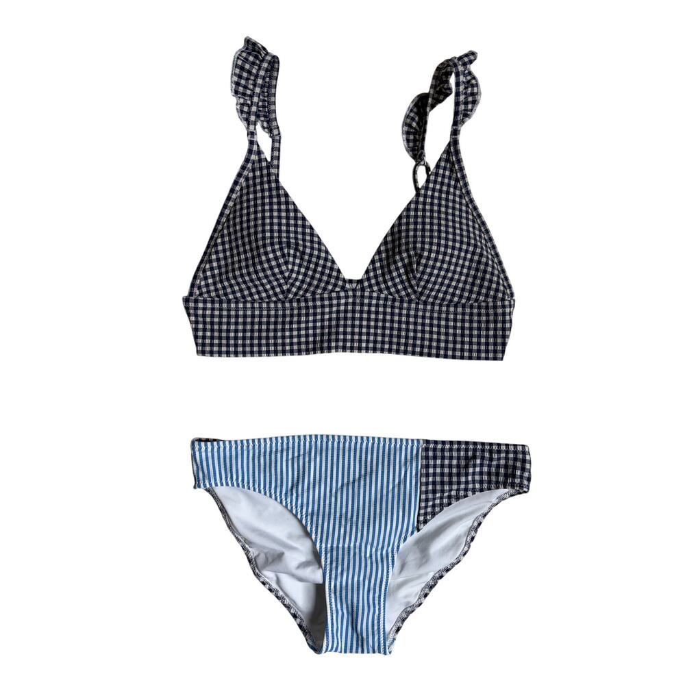 NWOT - aerie Gingham Print Bikini (Navy / Blue) - Small